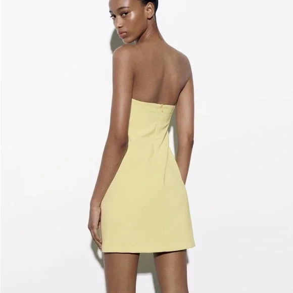 Zara Yellow Strapless Cut Out Dress - Picture 15 of 17